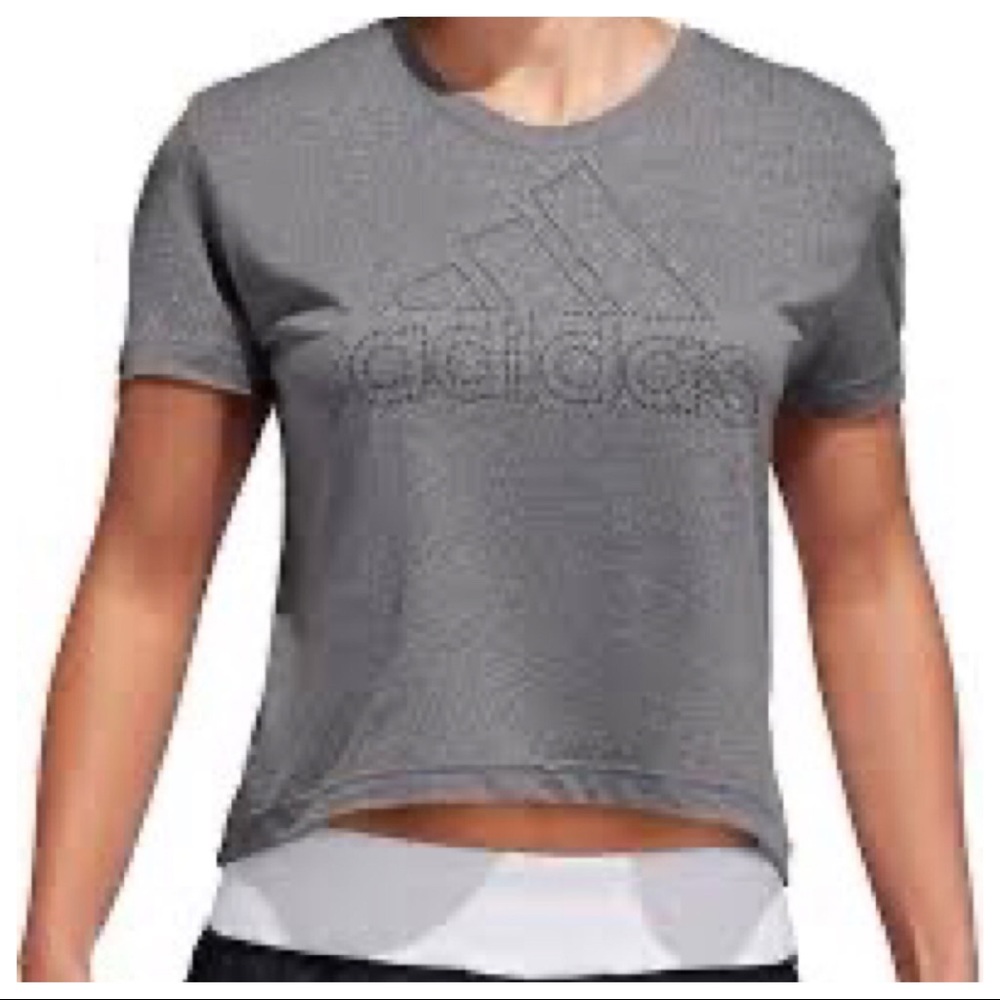 Adidas Badge of Sport logo women’s cropped size L available NWT